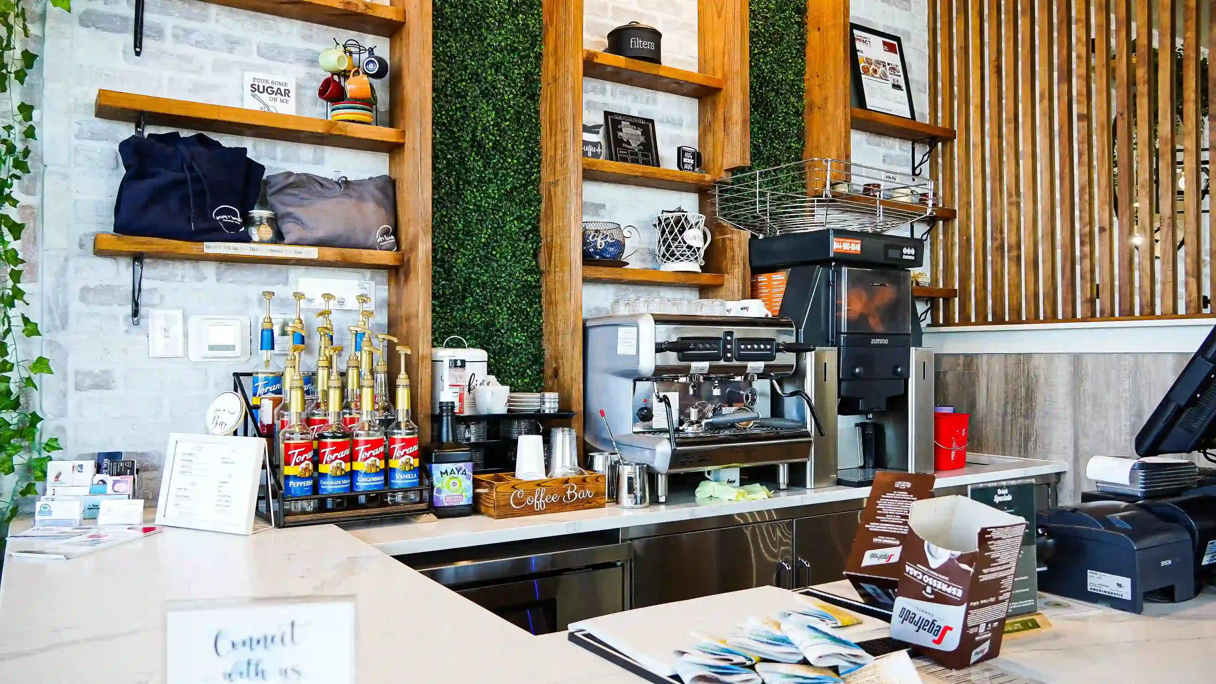 The cozy interior of Jam + Toast
