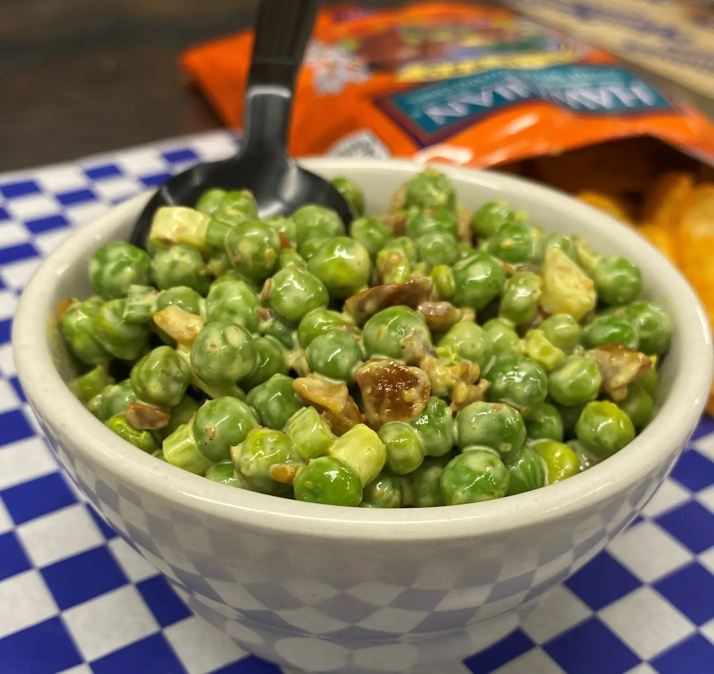 A basket of stacked chocolate chip cookies